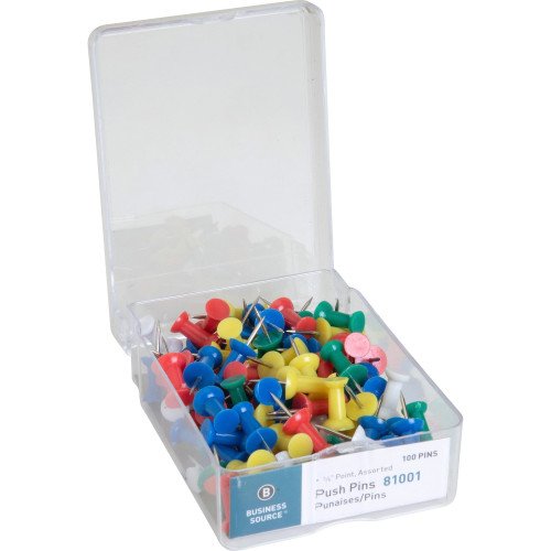 Business Source 1/2" Head Push Pins (BSN81001)