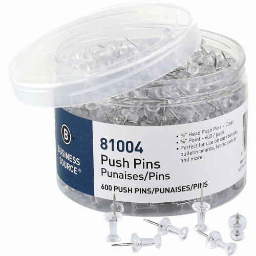 Business Source 1/2" Head Pushpins (BSN81004)