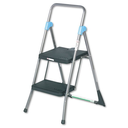 COSCO Commercial 2-Step Folding Stool, 300 lb Capacity, 20.5 x 24.75 x 39.5, Gray (11829GGB)