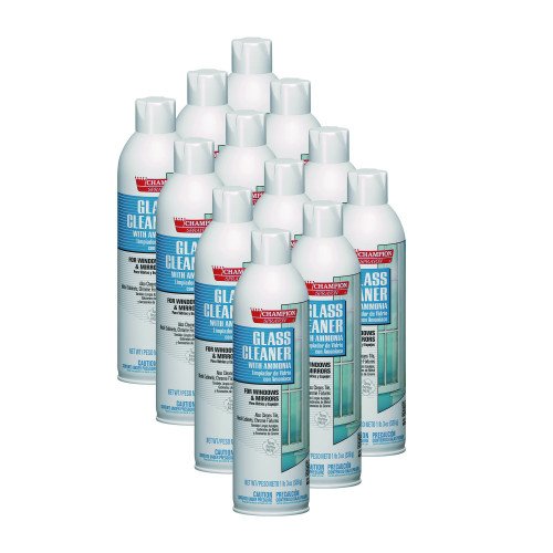 Chase Products Champion Sprayon Glass Cleaner with Ammonia, 19 oz Aerosol Spray, 12/Carton (5151)