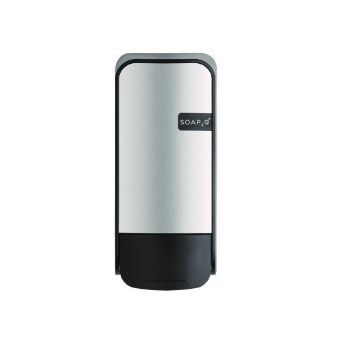SOAP2O Wall-Mounted Dispenser, 5" x 5" x 11", Black/Faux Stainless Steel (2100BS13SPEA)