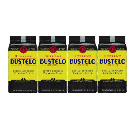 Folgers Cafe Bustelo Whole Bean Coffee, Espresso, 32 oz Bag, 4/Carton (21892)