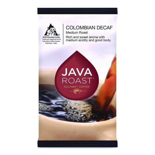 Java Roast Gourmet Coffee Ground Coffee, Columbian Decaf, 1.25 oz Packet, 42/Carton (479699)