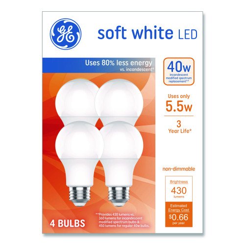 15061915-500x500-0.jpg Classic Led Sw Non-dim A19 Light Bulb, 5.5 W, Soft White, 4/pack - Image 1
