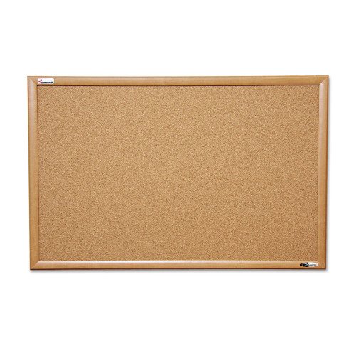AbilityOne 7195012182026, SKILCRAFT Cork Board, 48 x 36, Tan Surface, Oak Wood Frame