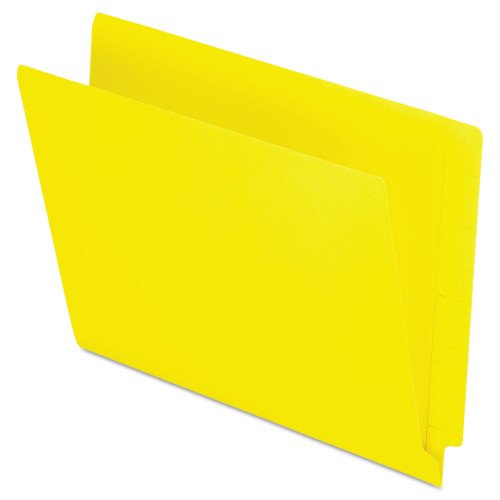 Pendaflex Colored End Tab Folders with Reinforced Double-Ply Straight Cut Tabs, Letter Size, 0.75" Expansion, Yellow, 100/Box (H110DY)
