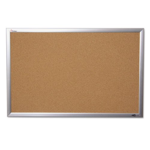 181216-500x500-0.jpg AbilityOne 7195014840005, SKILCRAFT Cork Board, 24 x 36, Tan Surface, Anodized Aluminum Frame - Image 1