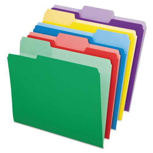 Pendaflex File Folders with Erasable Tabs, 1/3-Cut Tabs: Assorted, Letter Size, Assorted Colors, 30/Pack (84370)