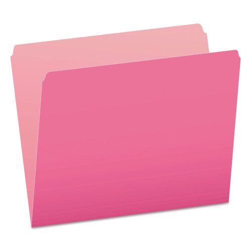 Pendaflex Colored File Folders, Straight Tabs, Letter Size, Pink/Light Pink, 100/Box (152PIN)