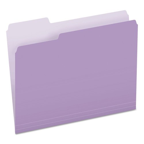 Pendaflex Colored File Folders, 1/3-Cut Tabs: Assorted, Letter Size, Lavender/Light Lavender, 100/Box (15213LAV)