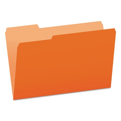 Pendaflex Colored File Folders, 1/3-Cut Tabs: Assorted, Legal Size, Orange/Light Orange, 100/Box (15313ORA)