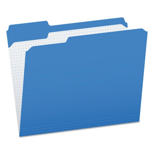 Pendaflex Double-Ply Reinforced Top Tab Colored File Folders, 1/3-Cut Tabs: Assorted, Letter Size, 0.75" Expansion, Blue, 100/Box (R15213BLU)