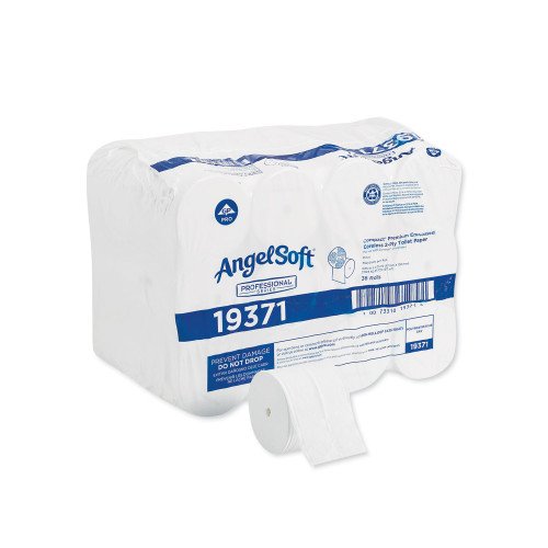 607356-500x500-0.jpg Angel Soft® Coreless Toilet Paper, 2-Ply, 750 Sheets, 36 Rolls (19371CT) - Image 1