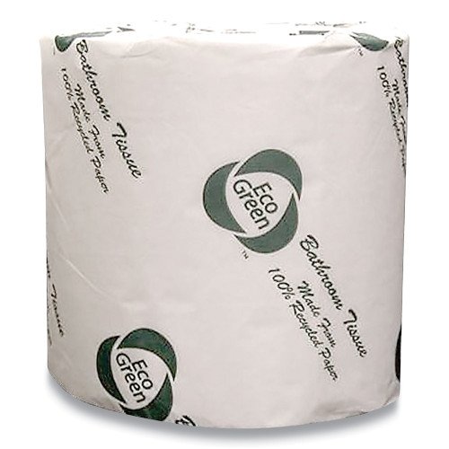 Eco Green Recycled 2-Ply Standard Toilet Paper, Septic Safe, White, 600 Sheets/Roll, 48 Rolls/Carton (EBW680)