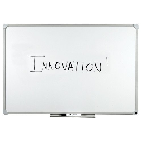 AbilityOne 7110015550294, SKILCRAFT Magnetic Porcelain Marker Board, 24 x 36, White Surface, Aluminum/Black Plastic Frame