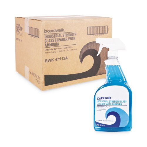 Boardwalk® Glass Cleaner with Ammonia, 32 oz., 12 Bottles (BWK47112A)