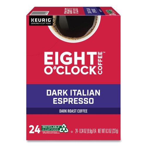 Eight O'Clock Dark Italian Espresso Coffee K-Cups, 24/Box (6408)