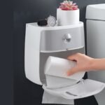 Modern Bathroom Wall Mounted Shelf Storage Box Toilet Paper Dispenser - Image 3